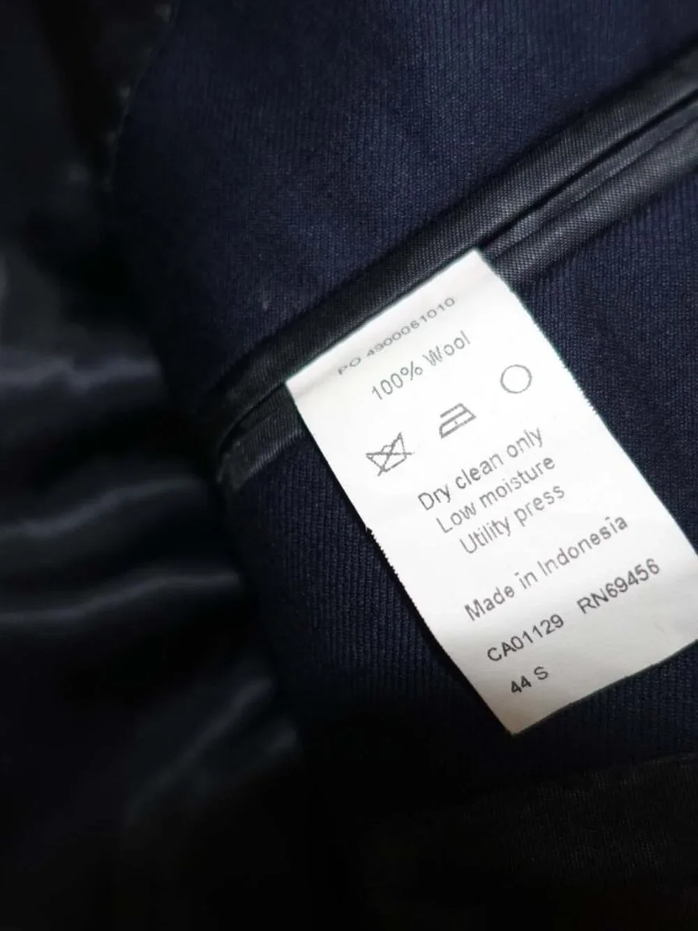 Lauren Ralph Lauren Men's Suit Jacket Size 44 Short Navy Blue 100% Wool Blazer